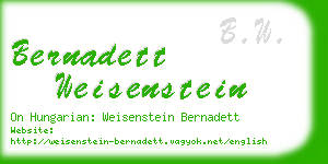 bernadett weisenstein business card